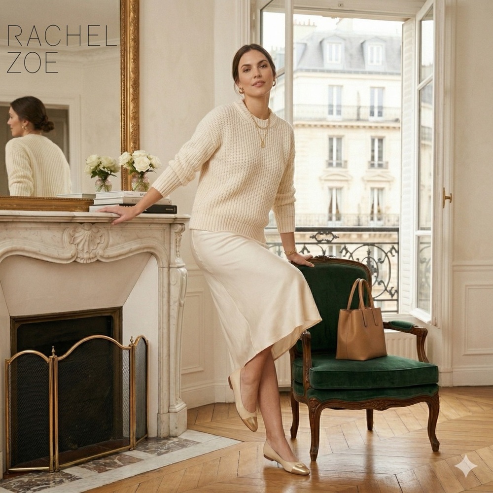 Rachel Zoe Crochet Beige Sweater (1X)